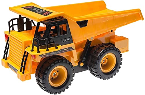 Top Race Remote Control Dump Truck Toy - Remote Control Construction Vehicle Rc Dump Truck Toys Construction Toys Vehicle Rc Truck Toys For 8 - 12 Years Old Boys And Up - Toy Trucks 1:18 Scale #TOP1
