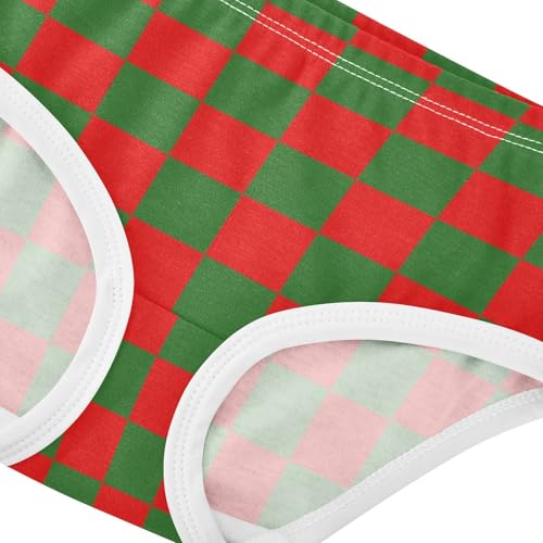 Red and Green Buffalo Checkered Toddler Girls's Underwear 2T4