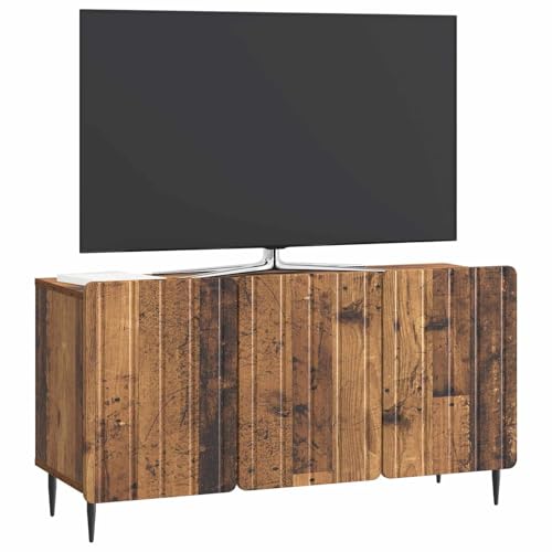 Table TV pour salon compact solution gain de place en bois vieilli 99cm