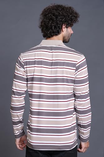 Image of Full Sleeve Polo T Shirt for Men Cotton with Pocket and Collar - Regular Fit Tshirt