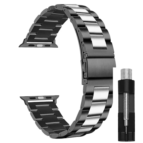 Bracelet montre acier inoxydable 3 perles universel pour remplacement de montre homme et femme