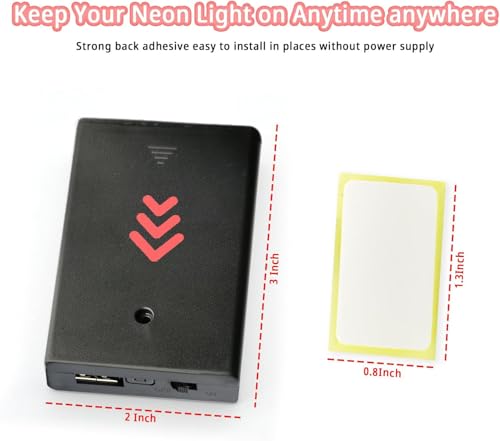 Image of Battery Pack for LED Neon Signs,3 AA Battery Holder with USB Port, 5V Power Supply for LED Strip Lights, Curtain Lights, Ideal for Christmas Decorations, Birthdays, Weddings (Black)