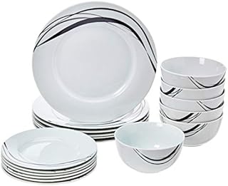 Amazon Basics 18-Piece Dinnerware Set - Modern Beams, Service for 6