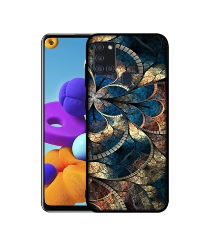 Image of Fractional Pattern Design Premium 2D Printed Metal Back Case Cover for Samsung Galaxy A21S 4G