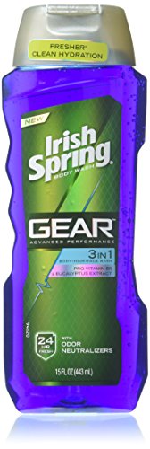 Irish Spring Gear Body Wash, 3 in 1, 15 fl.oz.