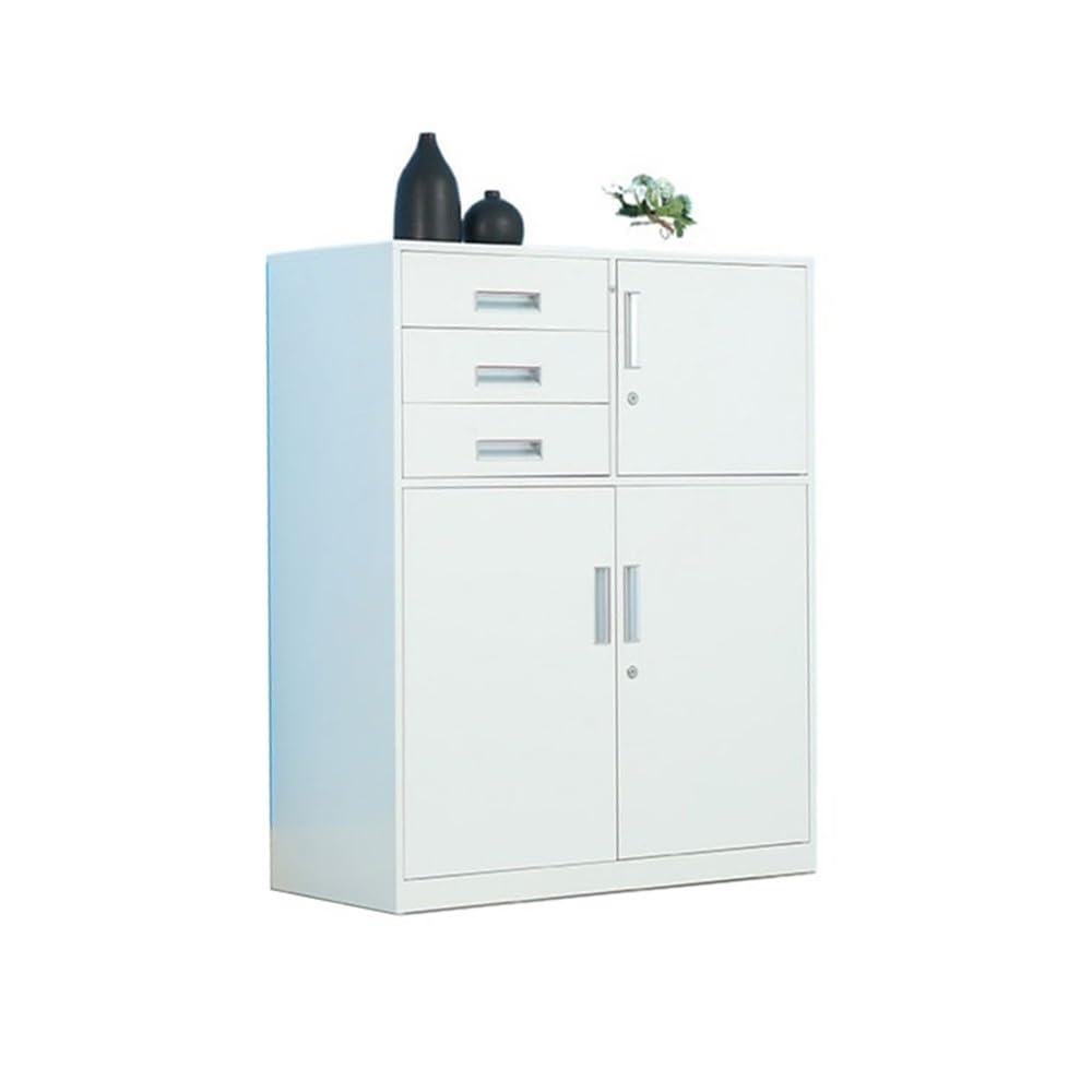 Aioneer White File Cabinet Multifunctional Office File Cabinet Large Capacity Three-Drawer File Data Storage Cabinet 1 Iron Household Storage Cabinet Filing Cabinet