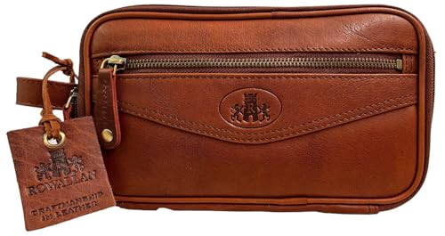 Trousse de toilette en cuir brun Rowallan Grande : l'élégance du voyage au masculin