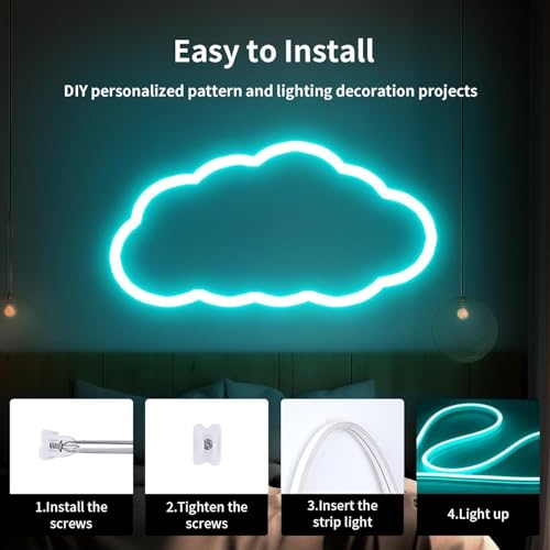 Image of 16.4 Feet LED Neon Strip Lights with 12V Adapter, Waterproof IP65, Silicone Flexible Rope Light for Home Wall Decor | Neon Lights | 5 Meter | Neon Rope Light | (ICE Blue)