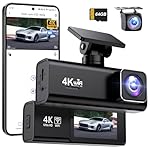 SAVUSCAM Dash Cam 4K + 1080P, WiFi Dash Cam Front and Rear, 64GB SD Card Included, Dual Car Camera Dashcam with Night Vision, WDR, 170° Wide Angle, G-Sensor, App Control, Loop Recording