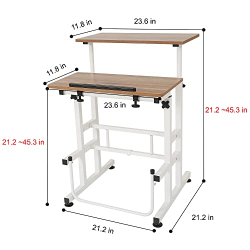 Sdadi Adjustable Height Standing Desk With Swinging Footrest Optional For Standing And Seating 2 Modes, Dark Grain L101Xwfdt #TOP2