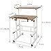 SDADI L101XWFDT Adjustable-Height Steel-Framed Mobile Standing Office Computer Desk with 2 Tiers and Lockable Caster Wheels, Dark Grain