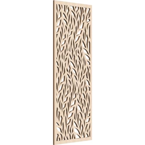 Image of Ortonville Decorative Pierced Fretwork Wood Wall Panels, 15 3 /8 inchW x 39 3 /8 inchH x 3 /8 inchT, Red Oak