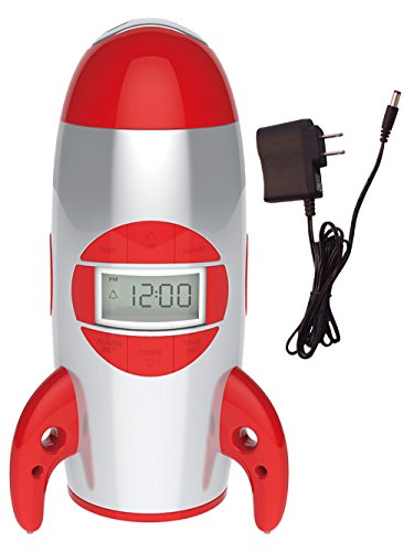 Big Red Rooster BRRC100AC Rocket Ship Projection Alarm Clock, Operates On 3 C Batteries (Not Included) or an Ac Adaptor (Included)