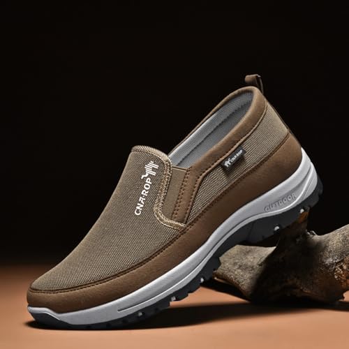 Orthopedic Sneakers for Men Casual Arch Support Slip-on Flats Loafers,Outdoor Soft Sole Comfortable Walking Boat Shoes,Lightweight Non Slip Orthowalkway Flats Shoes3