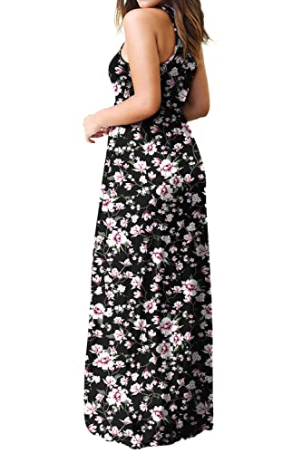 Image of DEARCASE Women's Sleeveless Summer Maxi Dress with Pockets,Beach,Vacation