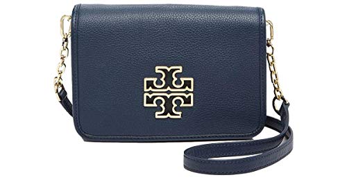 Preisvergleich Produktbild Tory Burch Britten Umhängetasche aus Leder, Blau