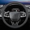 XHRING Car Steering Wheel Cover for Ford F150 F250 F350 Super Duty Expedition Toyota Tacoma Tundra 4Runner RAM 1500 2500 3500 Lexus GX Grand Caravan Range Rover Accessories Leather Black (15 ½”-16”)