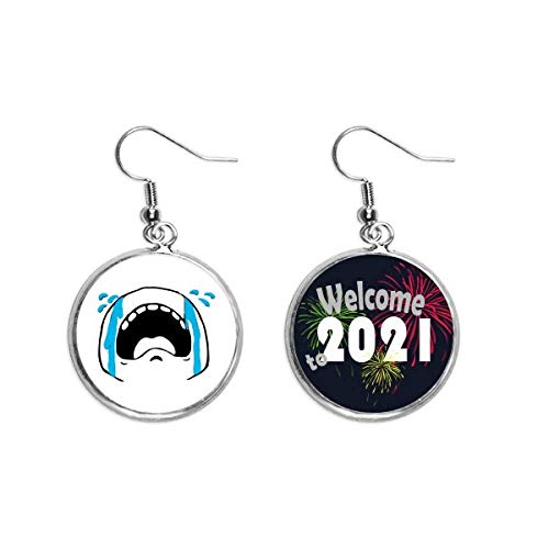 Pendientes Cry Loudly Sad Face plata M hipoalergénicos contra irritaciones