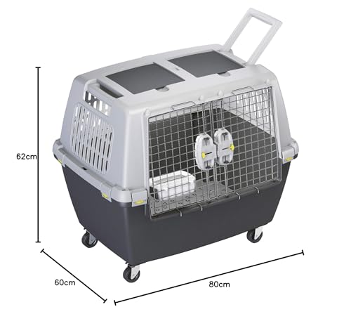 Kerbl 81340 Gulliver Touring IATA Transportbox, 80 x 58 x 62 cm, grau