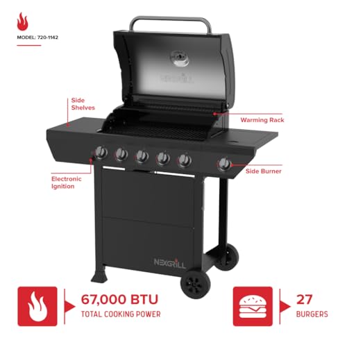 Nexgrill 5 Burner Gas Grill with Side Burner for Perfect Outdoor Cooking - Image 4