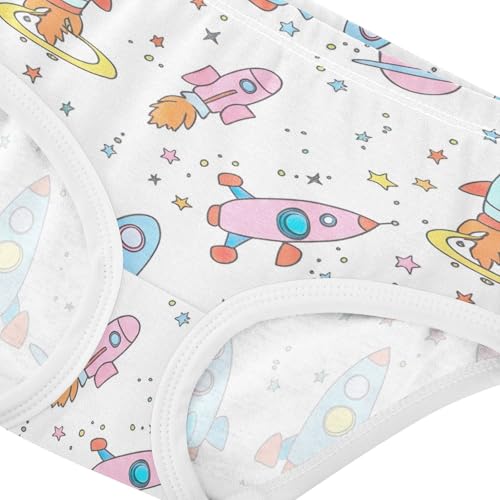 Cute Pastel Colored Rockets White Toddler Underwear Custom 2t Cotton Cute Panties Girl Aesthetic Undies Kids Briefs4