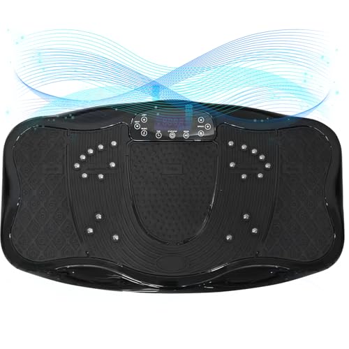 Plataforma vibratoria para ejercicio de 330 lb, equipo para entrenamiento en casa y viaje para pérdida de peso, tonificación y bienestar, 120 niveles de velocidad y 5 programas preestablecidos, color negro miniatura 1