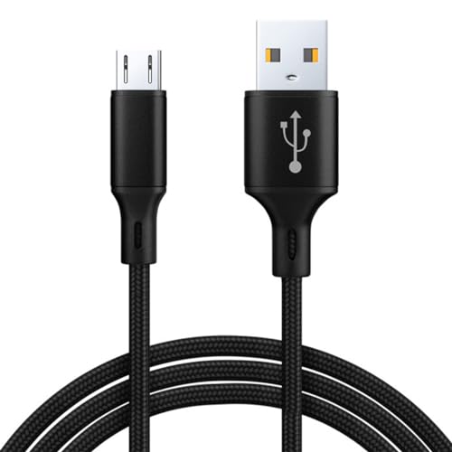 Charger Charging Cable for Xbox One Controller, Micro USB 2.0 Play Data Sync Nylon Braided Cord for Xbox One X, Xbox One S, wireless Controller, Playstation 4, PS4 Slim/Pro Controller (BLACK 1 PACK)