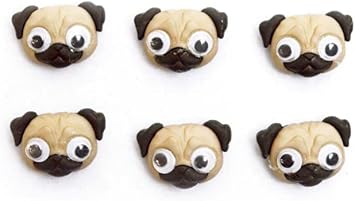 Dress It Up Buttons and Embellishments - 6 Pieces - Pug