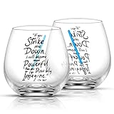 JoyJolt Star Wars Obi-Wan Kenobi Lightsaber Stemless Drinking Glass - 15 oz - Set of 2