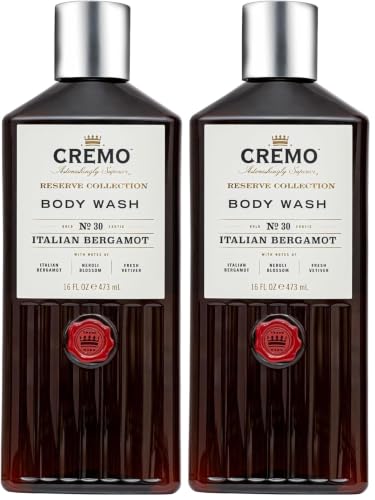 Image of Cremo Reserve Collection Body Wash, Men's Shower Gel for Body Skin Care, Italian Bergamot Luxury Fragrance, 473 ml (Pack of 2)