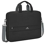 Rivacase hochwertige Laptoptasche für Notebooks von 14 bis 15,6 Zoll gepolstert, wasserabweisende Schultertasche mit Diebstahlschutz