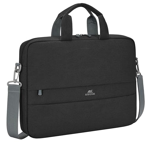 Rivacase hochwertige Laptoptasche für Notebooks von 14 bis 15,6 Zoll gepolstert, wasserabweisende Schultertasche mit Diebstahlschutz
