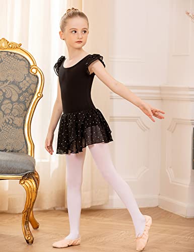 Image of Arshiner Girls Ruffle Sleeve Ballet Dance Dress Tutu Skirted Leotard