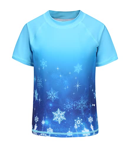 Image of Girls Short Sleeve Rash Guard Swim Shirt Girls Sun Protection Swimsuits Quick Dry Surf Tops Bathing Suits for Girls