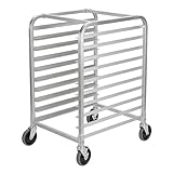 Carro enfriador de aluminio para panadería - 10 niveles - Ruedas bloqueables - Estante móvil resistente para horno y cocina - Medidas 51x66x99 cm - Distancia entre bandejas 7,6 cm - Especificación: 10