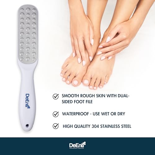 Image of DeEnti Metal Foot File, Professional Grade Stainless Steel, Salon Quality Callus Remover, Lightweight Foot Scrubber, Home Manicure and Pedicure Tools
