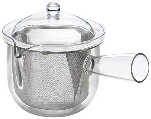 曙産業 ティーポット ステンレスメッシュ 急須タイプ L 日本製 横手 透明でお茶の出具合がよく見える プラスチック製で割れにくい 水切れがよく注ぎやすい 目の細かいステンレス製ストレーナー クリアティーポット TW-3738