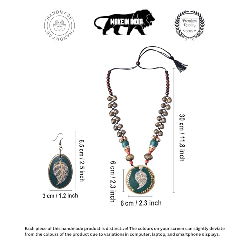 Image of AAKRITI ART CREATIONS Handcrafted Women's Jewelry Set - Elegant Ethnic Necklace and Earrings, Statement Fashion Accessories for Parties & Festivals