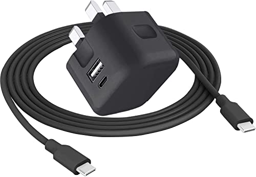 USB C Fast Charger Plug 20W For Samsung Galaxy Tab A11/A11+/A9/A9 Plus/A8/A7/S11/S11 Ultra/S10 Lite-FE-Plus-Ultra/S9 FE+/S9+/S9/S8/S7/S6 Dual A/C Ports 20W PD Adapter + USB C Charging Cable (BLACK)