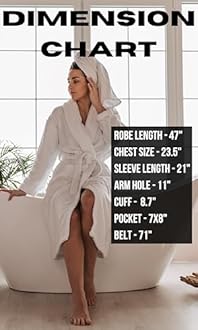 100% Cotton Shawl Collar Bathrobe for Women & Men – Terry Cloth, Lightweight Plush Long Spa & Hotel Luxury Robe