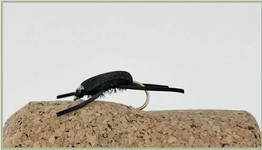 Black Beetles Trout Flies, Gum Beetles, great movement choice of sizes, Best Beetle Flies, Surface fishing flies (6, Mixed)