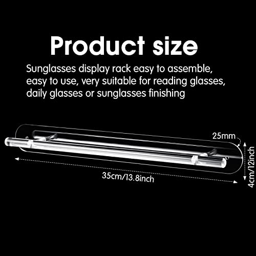 Flutesan 3 Pieces Sunglasses Storage Organizer Acrylic Wall Mounted Eyeglasses Holder Eyewear Display Rack Sunglasses Holder Display Stand Hanging Rack For Entryway Living Room Bedroom (Clear) #TOP1