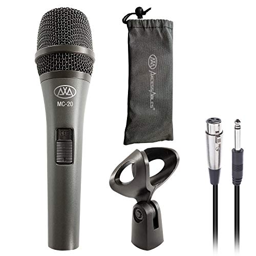 Axcessables 2 Pack Of Dynamic Wired Handheld Microphones With 10Ft Mic Cables, On/Off Switch, And A Carry Pouch (2-Pack) | Xlr Mic For Singing, Karaoke, Speaking | Mc-20 (2-Pack) #TOP2