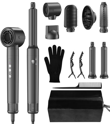 Air Styler 7 EN 1,Brosse Soufflante Hair Styler,Sèche Cheveux Ionique 140000 TR/MIM Avec Boucleur a Cheveux,brosse lissante,3 températures et 3 vitesses de vent Pour Lisser,Boucler les Cheveux