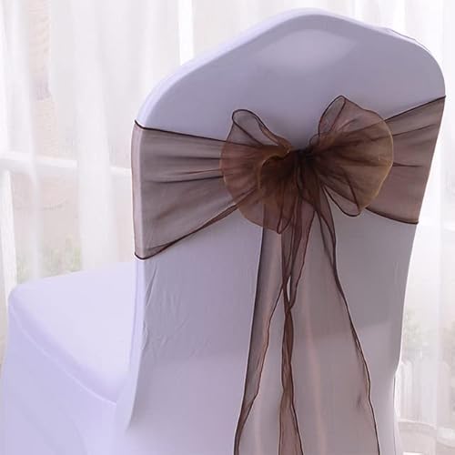 ERRVA Faja para Silla, Lazo de Organza, Lazo, Cinta, Faja, cinturón para Respaldo de Asiento, Faja para Hotel, Banquete, Boda, Evento, Comedor, decoración DIY-F