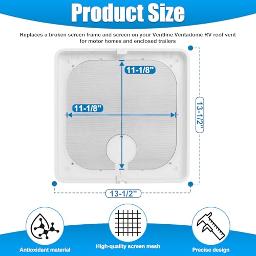 Zejoot Roof Vent Frame Screen Replacement BVC0573-31 13.5"X13.5" Compatible with Ventadome Roof Vent V2092,V2094, V2110,V2119,V2310,V2392, Birch White by Zejoot - Image 2