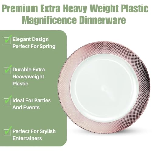 Platos Cargadores Redondos Oro Rosa 12" Paquete de 10 miniatura 3