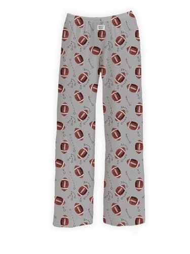 BRIEF INSANITY Lounge Pajama Pants for Men and Women | Unisex Sport Football Print Bottoms - Comfy, Ultra Soft, Novelty Loungewear Pants (Touchdown, Small)
