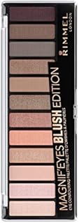 Rimmel London Magnif'eyes 12 Pan Eyeshadow Palette, Highly Pigmented Colours and Long-lasting Formula, Blushed Edition, 14 g