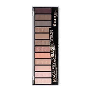 Rimmel London Magnif’eyes 12 Pan Eyeshadow Palette, Highly Pigmented Colours and Long-lasting Formula, Blushed Edition, 14 g